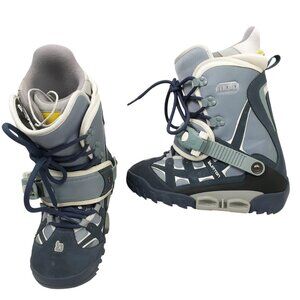 NEW! BURTON MOTO SI STEP IN SNOWBOARD BOOTS!  WOMENS SIZE 7  BLUE & GRAY
